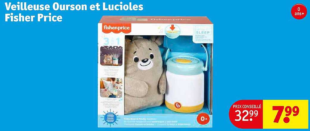 veilleuse ourson et lucioles fisher price
