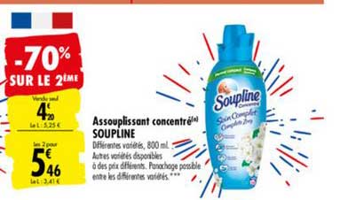 Assouplissant Concentré Soupline -70% Sur Le 2ème