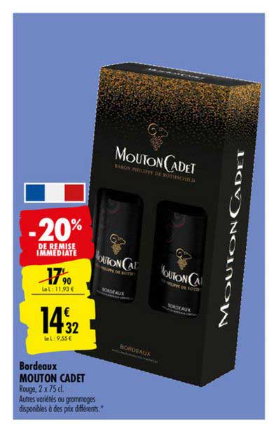 bordeaux mouton cadet -20% de remise immédiate