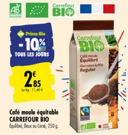 café moulu équitable carrefour bio -10% tous les jours