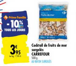 cocktail de fruits de mer surgelés carrefour -10% tous les jours
