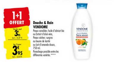 douche & bain vendome 1+1 offert