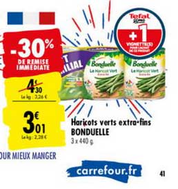 haricots verts extra-fins bonduelle -30% de remise immédiate