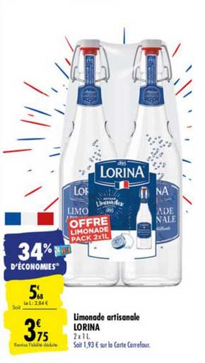 limonade artisanale lorina 34% d'économies