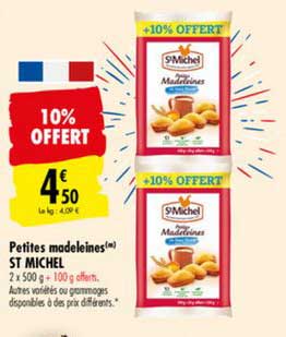 petites madeleines st michel 10% offert