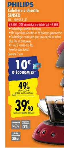 Philips Cafetière à Dosette Senseo