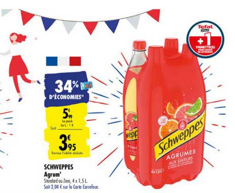 schweppes agrum 34% d'économies