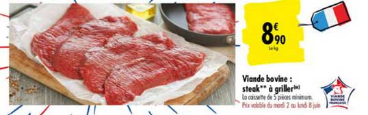 Viande Bovine Steak à Griller