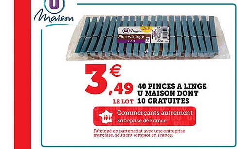 40 pinces a linge u maison dont 10 gratuites