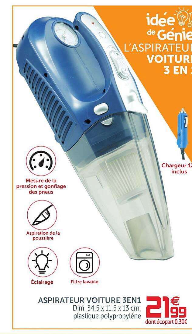 Aspirateur Voiture 3en1