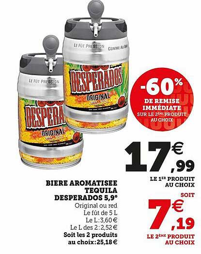 bière aromatisée tequila desperados 5,9°