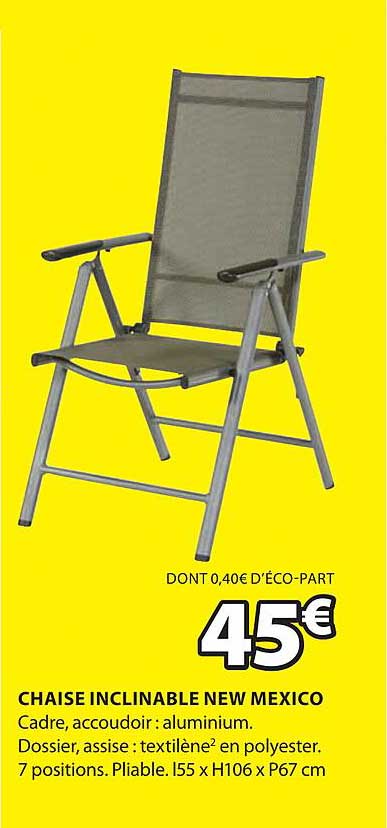 chaise inclinable new mexico