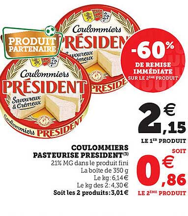 Coulommiers Pasteurise President