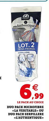 Duo Pack Microfibre «la Véritable» Ou Duo Pack Serpillère «l'authentique»