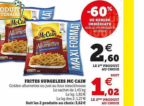 frites surgelées mc cain