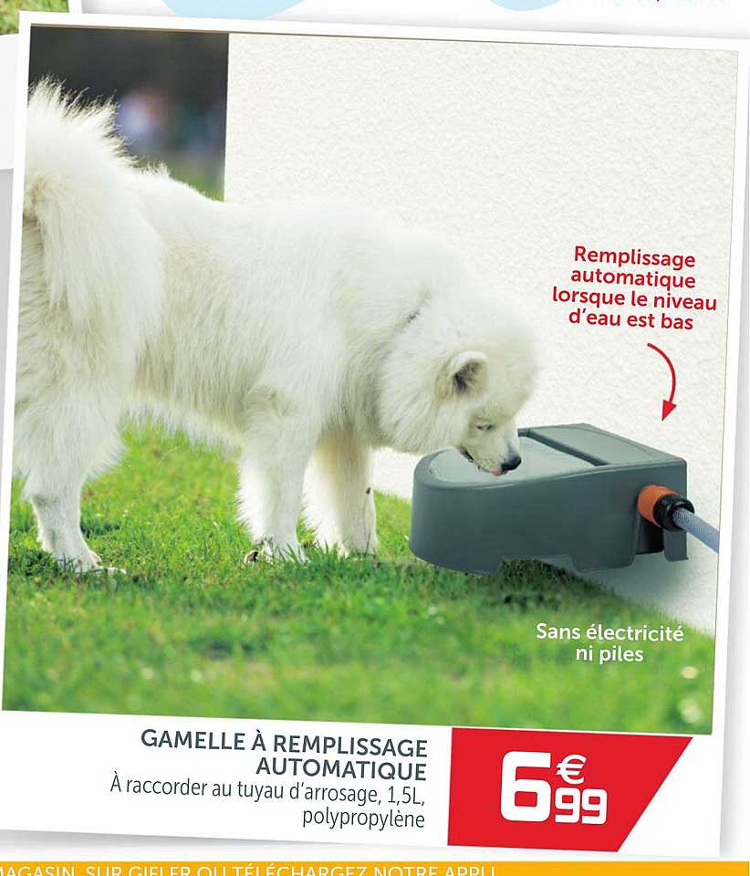 gamelle à remplissage automatique