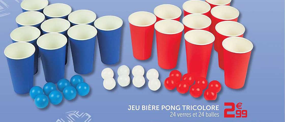 jeu bière pong tricolore