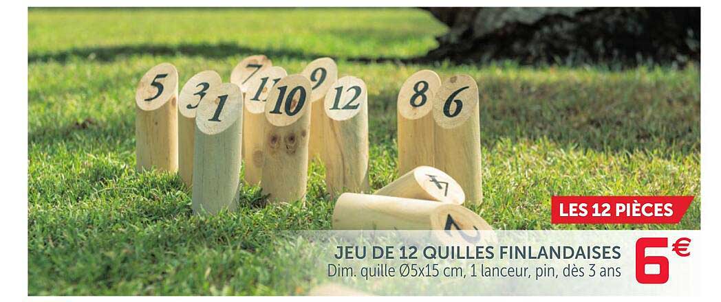 jeu de 12 quilles finlandaises