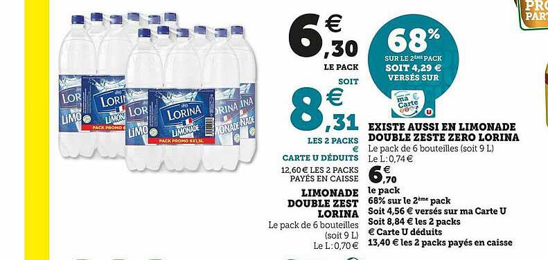 limonade double zest lorina, limonade double zeste zéro lorina