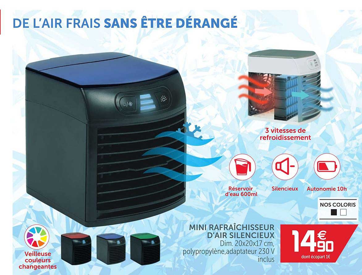 mini rafraìchisseur d'air silencieux