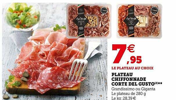 plateau chiffonnade corte del gusto