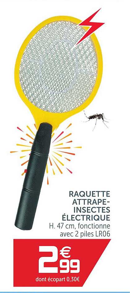 raquette attrape insectes électrique