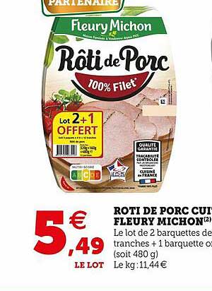 rôti de porc cuit fleury michon