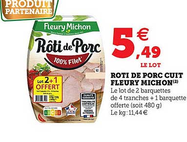 roti de porc cuit fleury michon