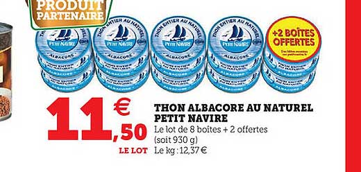 Thon Albacore Au Naturel Petit Navire
