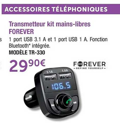 transmetteur kit mains-libres forever