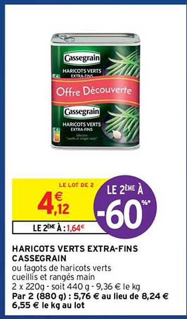 haricots verts extra-fins cassegrain