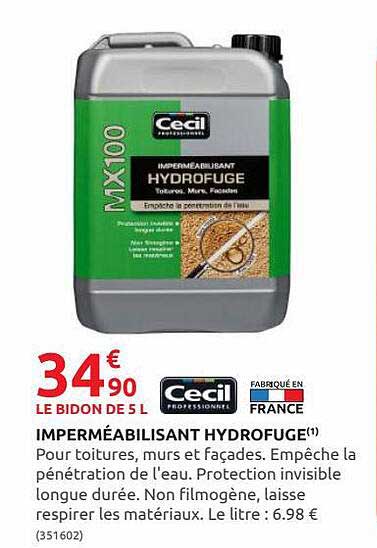 Imperméabilisant Hydrofuge Cecil