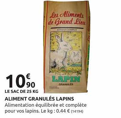 aliment granulés lapins