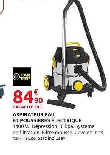 aspirateur eau et poussières électrique far tools