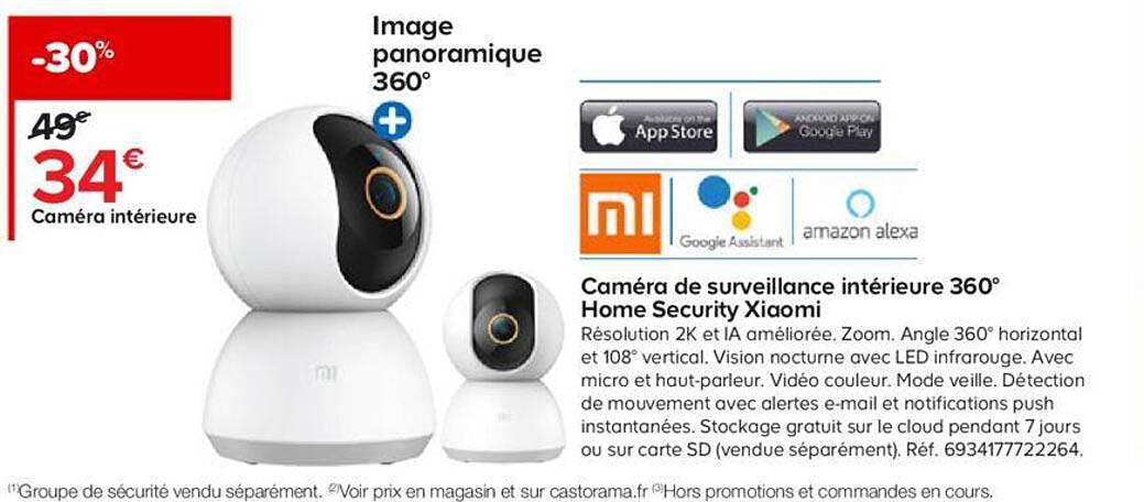 caméra de surveillance intérieure 360° home security xiaomi
