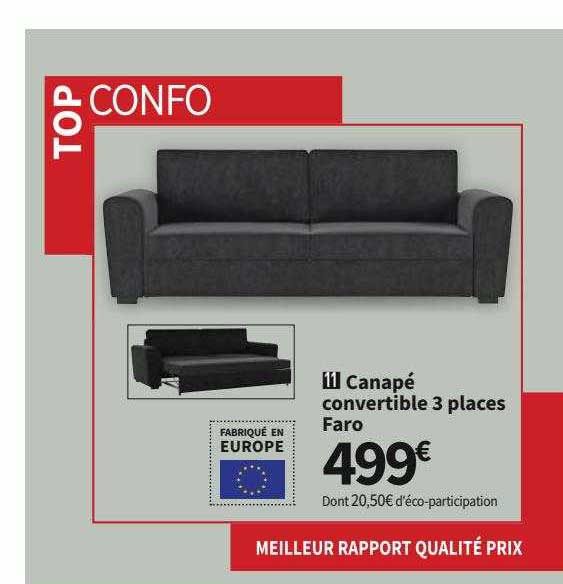 Canapé Convertible 3 Places Faro
