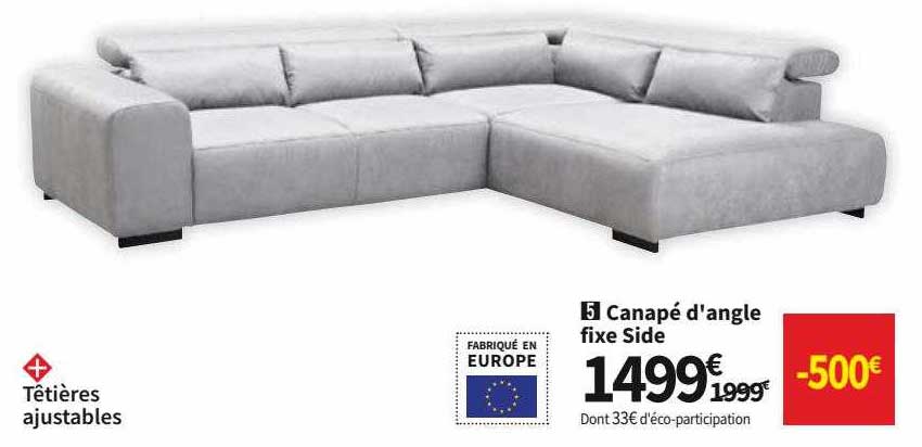 Canapé D'angle Fixe Side