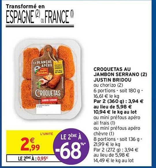 Croquetas Au Jambon Serrano Justin Bridou