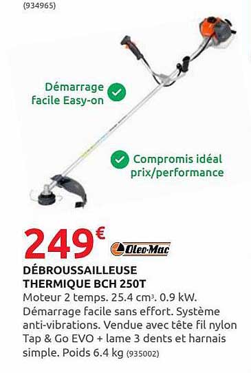 débroussailleuse thermique bch 250t oleo-mac