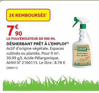 désherbant prêt à l'emploi