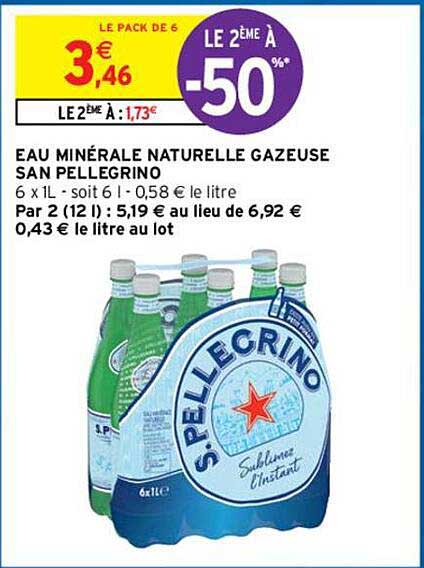 eau minérale naturelle gazeuse san pellegrino