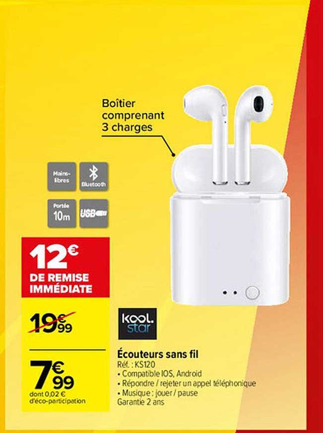 écouteurs sans fil kool star