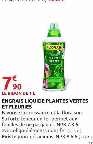 engrais liquile plantes vertes et fleuries algoflash
