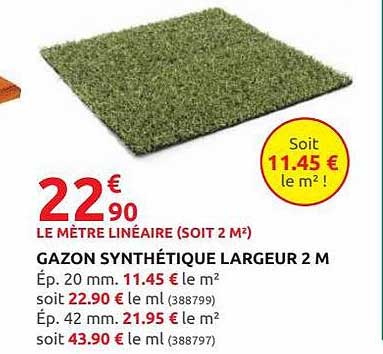 gazon synthétique largeur 2 m