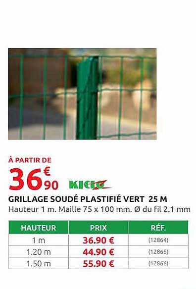 grillage soudé plastifié vert 25 m kidoz