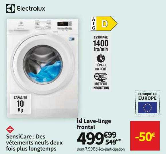 lave-linge frontal electrolux