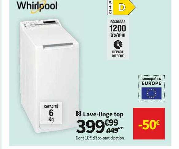 lave-linge top whirlpool