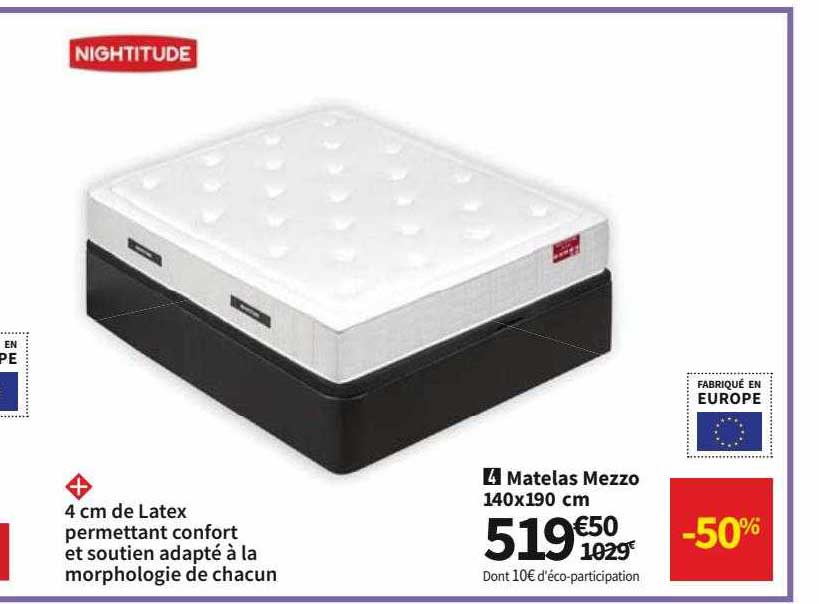 matelas mezzo nightitude 140 x 190 cm
