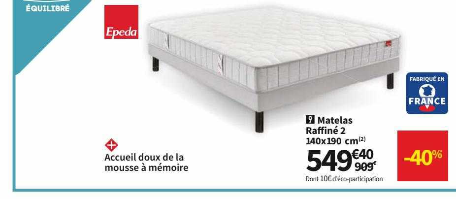 matelas raffiné 2 epeda 140 x 190 cm