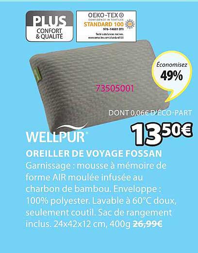 Oreiller De Voyage Fossan Wellpur
